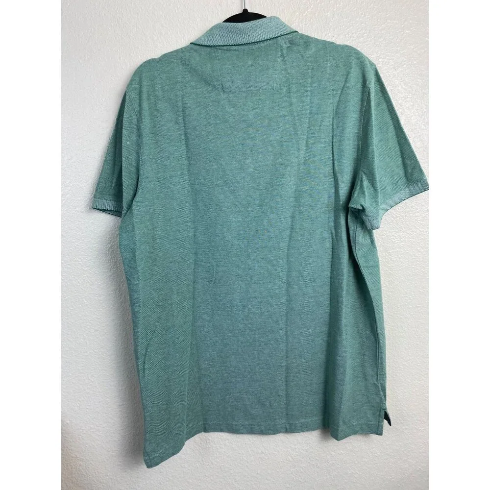 Banana Republic Organic Cotton Polo Shirt Men size Large Green Golf Short Sleeve